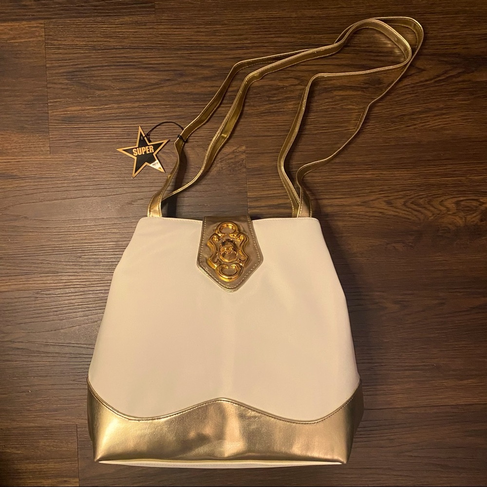 Vintage White & Gold Shoulder Bag